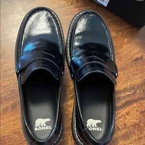 Sorel Women's Glossy Black Loafers
